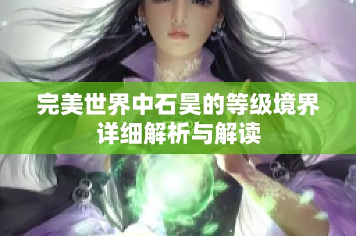 完美世界中石昊的等级境界详细解析与解读