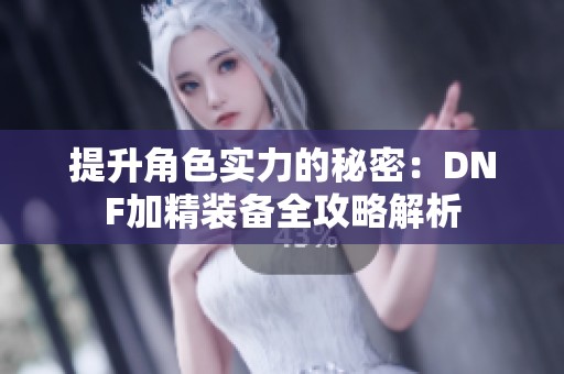 提升角色实力的秘密：DNF加精装备全攻略解析