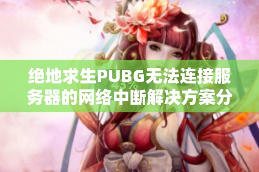 绝地求生PUBG无法连接服务器的网络中断解决方案分析与建议