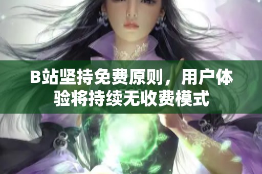 B站坚持免费原则，用户体验将持续无收费模式