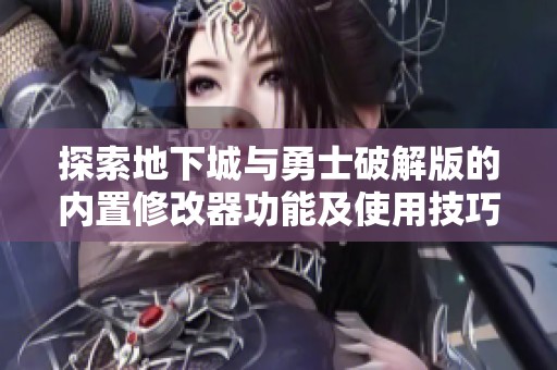 探索地下城与勇士破解版的内置修改器功能及使用技巧