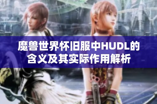 魔兽世界怀旧服中HUDL的含义及其实际作用解析