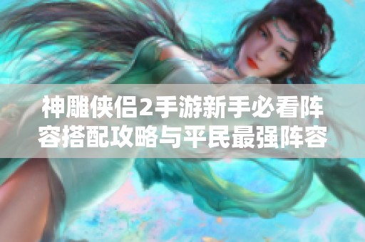 神雕侠侣2手游新手必看阵容搭配攻略与平民最强阵容推荐