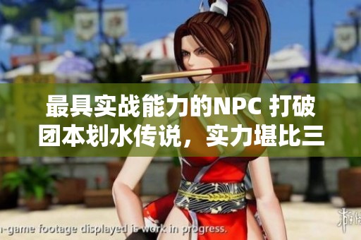 最具实战能力的NPC 打破团本划水传说，实力堪比三玩家