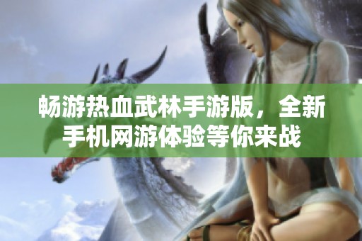 畅游热血武林手游版，全新手机网游体验等你来战