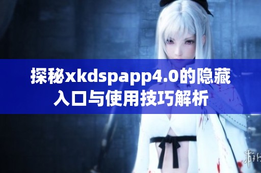 探秘xkdspapp4.0的隐藏入口与使用技巧解析