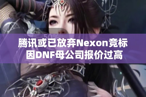 腾讯或已放弃Nexon竞标 因DNF母公司报价过高