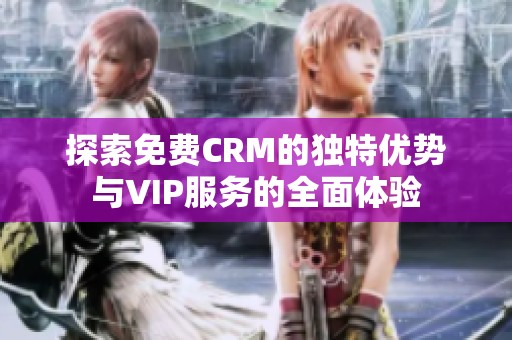 探索免费CRM的独特优势与VIP服务的全面体验