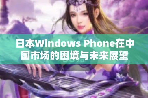 日本Windows Phone在中国市场的困境与未来展望