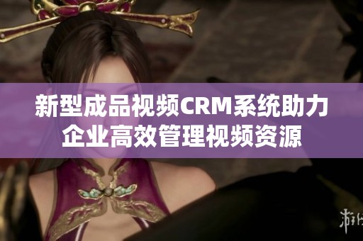 新型成品视频CRM系统助力企业高效管理视频资源