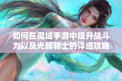 如何在魔域手游中提升战斗力以及光辉骑士的详细攻略